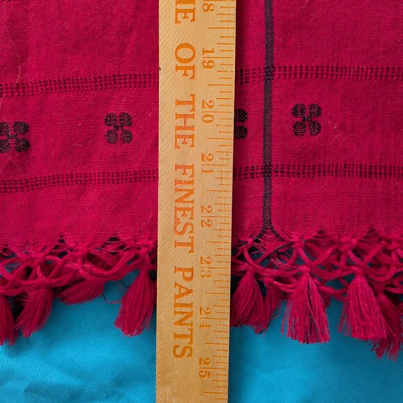 Mexican blouse top huipil red and black lightweight, OS, never worn - Picture 6 of 11